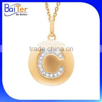 Custom 925 Sterling Silver Gold Initial Pendant For Necklace photo-3