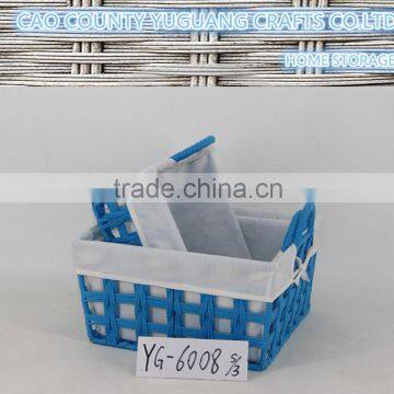 China factory directly sell cotton storage basket with metal handle