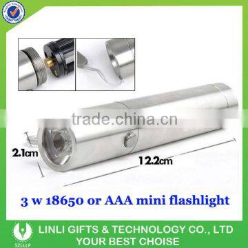 cree q5 rechargeable stainless steel flashlight