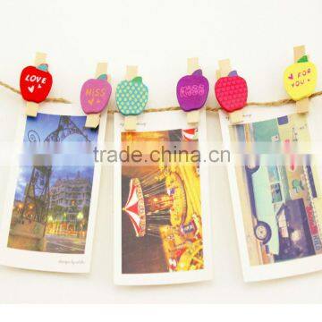 Apple Shape Wooden Clip With Decoration Wooden Door Hangers photo-2
