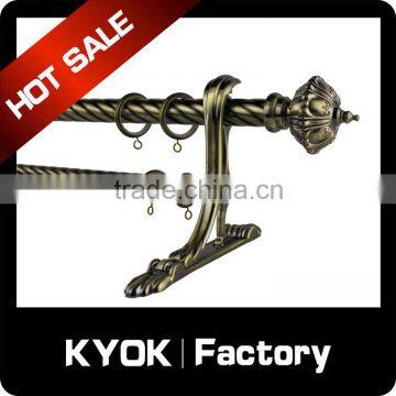 KYOK 13 years professional manufacturer iron curtain rod set,anti-brass curtain finials