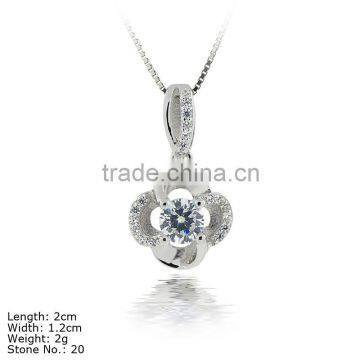 PZ9-092 925 Sterling Jewelry with CZ Flower Jewelry , Silver Flower Pendant with Clear stone