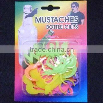 Glow in the dark Mustache Bottle Clip