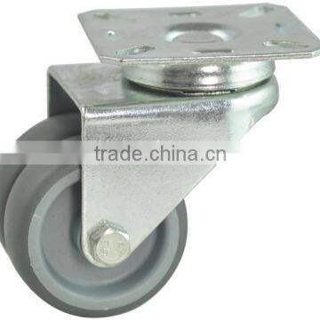 Double swivel rubber caster wheels