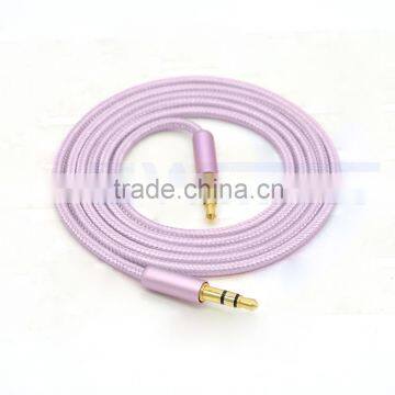 Slim Flexible Gold Plated 3.5mm Audio Cable for Car Aux Stereo Cable