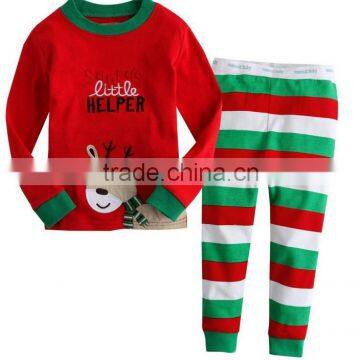 christmas kid pajamas, baby long sleeve pajamas with cartoon printing 01