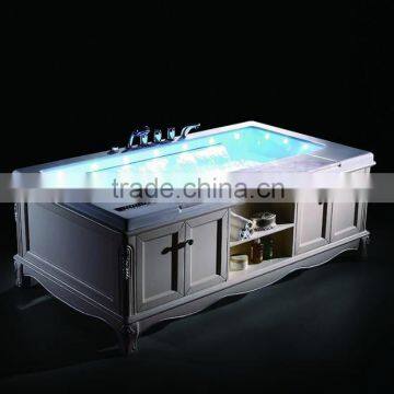 Indoor bath tub/ wood freestand bathtub/ bathtub with wood base