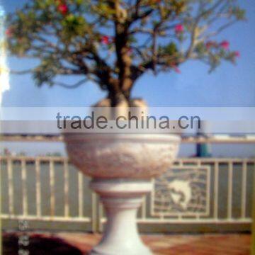 Marble stone design garden flower pot hand carved sculpture from Vietnam