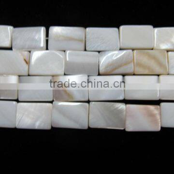 Flat Rectangle White Shell Beads for Fashion Jewellery