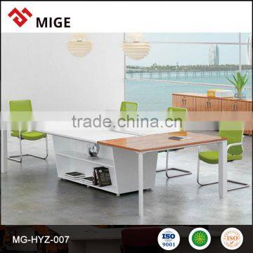 Melamine top meeting table design with metal frame