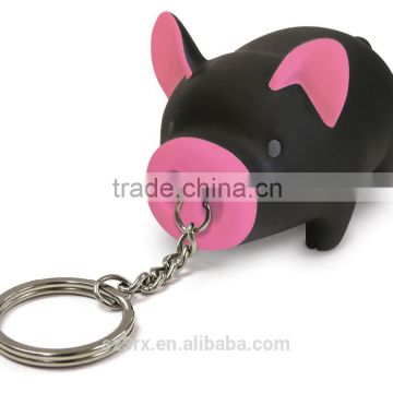 personal piggy shape keyring plastic pvc vinyl keychain plastic keyring for kids