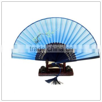 Beautiful lady bamboo hand fan with flower