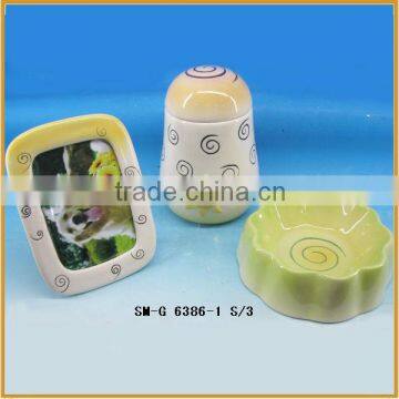 hotsale dog bowl set ceramic pet bowl pet food caniser pet photo frame