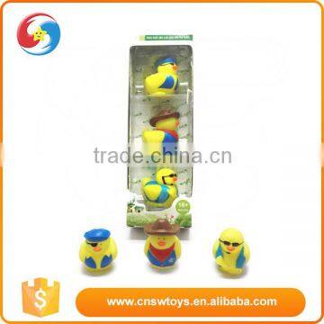 Custom yellow 3pcs different style rubber duck bath toy