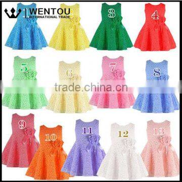 Wholesale Kids Baby Girls Toddler Princess Pageant Party 13 Colors Tutu Lace Flower Floral Dress