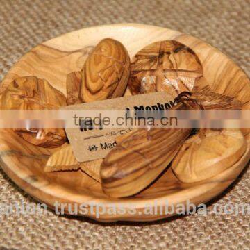 Original Olive Wood Plate with Fishes and Bread from Bethlehem