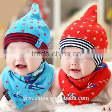 2015 turtleneck cap children baby cotton hat and scarf