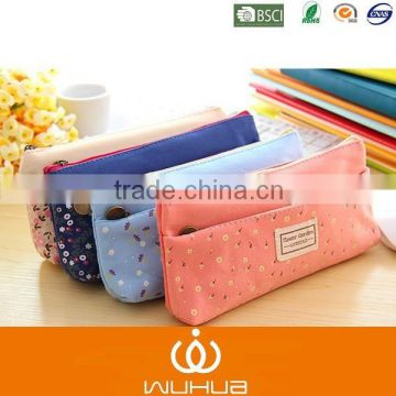 new design simple pu leather High-capacity Lovely Pencil Bag