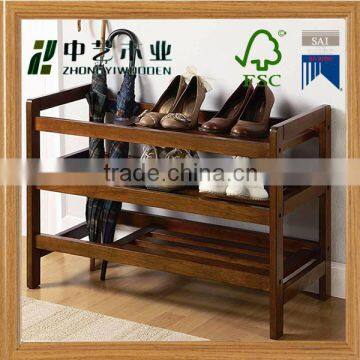 High quality handmade FSC wooden shoe rack wholesale