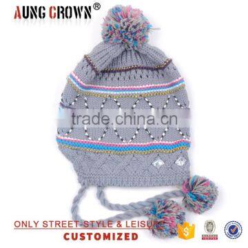 Custom Made Acrylic Knitted Pom-pom Beanie Hat photo-2