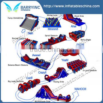 Guangzhou Barry China inflatable 5k adult inflatable obstacle course for sale