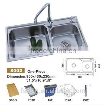 2014 LELIN new arrival double bowls stainless steel kichen sinks LL-8002