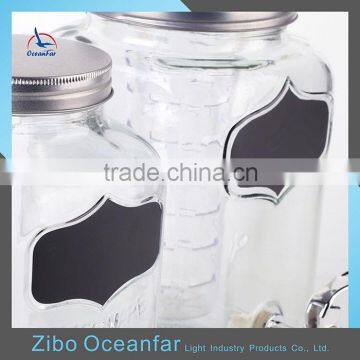 Eco-friendly Glass Wine Dispenser Clear Glass Beverage Dispenser Jar Square Juice Jars With Tap