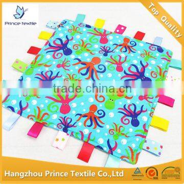 Lovely Octopus Print Mini Rag Blanket Baby Tag Blanket