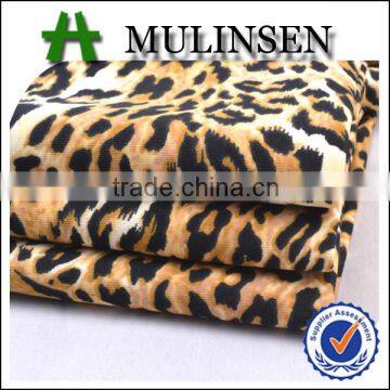 Shaoxing polyester 75d/72f leopard print lycra spandex scuba fabric