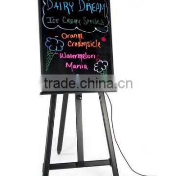 Durable display Easel for Floor with Adjustable Top and Bottom Bars - Black