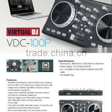 best selling factory supply VDC-100P CE certificate popular mini Virtual dj software DJ Midi Controller