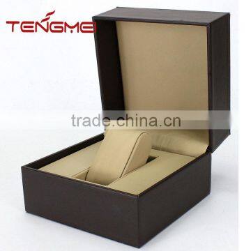 Brown leather watch storage box