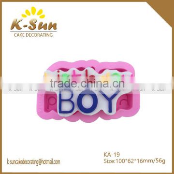 happy birthday to boy letters silicone mold K-sun cake decoraing tools reposteria