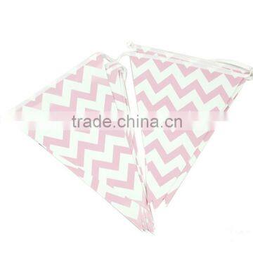 hot sale Pink Pastel Chevron Paper Bunting Wedding Party hanging decoration