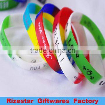 printed decoration silicone wristband