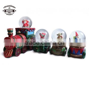 factory direct resin Holiday Waterball Snowglobe Train Se