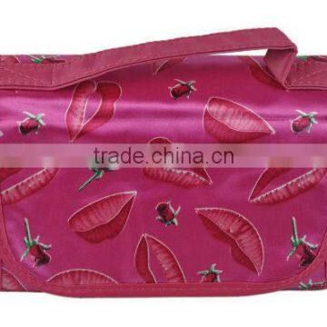 Rose kiss Foldable hand Cosmetic Travel Make up bag large hanging roll up travel toiletry bagbag