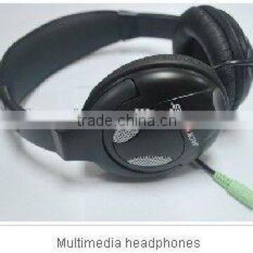 Black Multimedia headphones with microphones