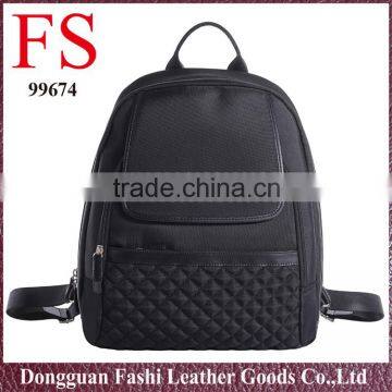 2016 Wholesale Simple Fashion Design Black Luggage Bags Nylon Adjustable Men's Backpack