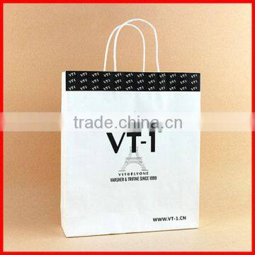 Hot Sale Different Types Of Cheap White kraft Paper Shopping Bags Wholesale