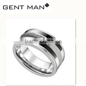 Fashion 316L stainless steel and cable wire men's rings