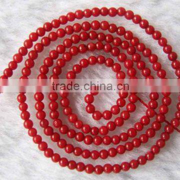 2mm round natural oil dyed 2mm coral beads wholesale