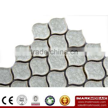 IMARK Arabesque Lantern Pattern Crackle Glazed Ceramic Mosaic Tile/Backsplash Tile for kitchen bathroom