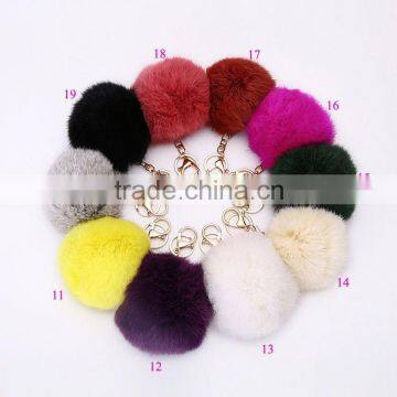 Rabbit fur ball keychain accessory with high quality