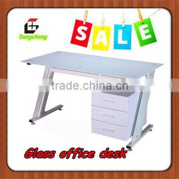 GX-607 modern executive glass top desk with cabinet in guangzhou