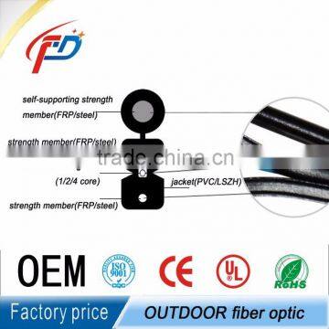 FTTH outdoor steel/FRP PVC/LSZH sheath self-supporting Fiber optic drop cable