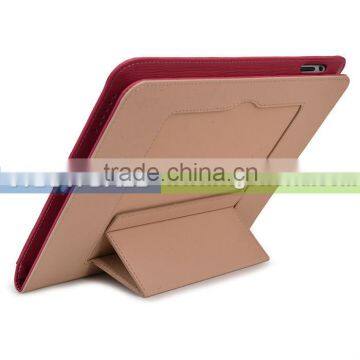 PU Leather Folio Case Cover with Built-in Stand for iPad 3/4 10.1" - Pink