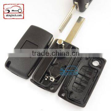 High Quatity Citroen romote flip key shell 3 button 307 blank With battery place 0536 Citroen key cover