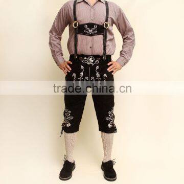 New Bavarian LEDERHOSEN Leather Pants Suede Leather Black