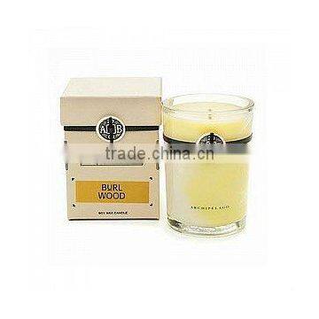 beautiful scents soy wax candle in clear glass